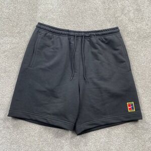 Nike Tennis Court Mens Shorts Black Embroidered Logo Drawstring Athletic M